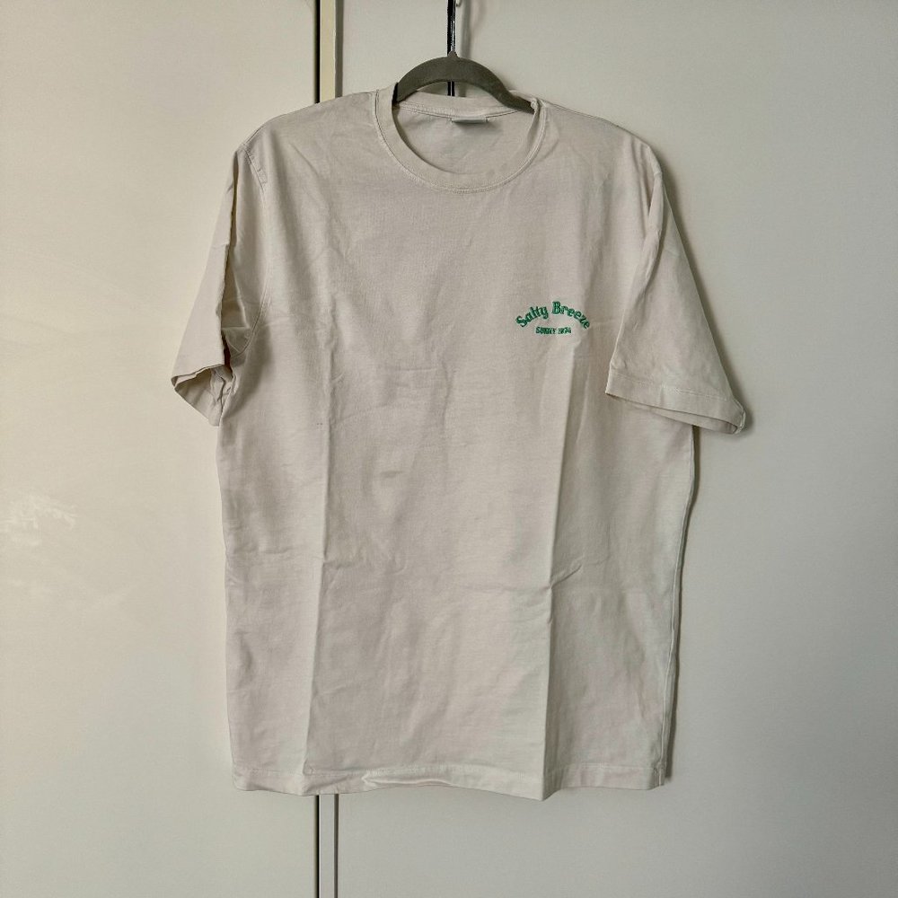 Zara Man Salty Breeze short sleeve white T shirt